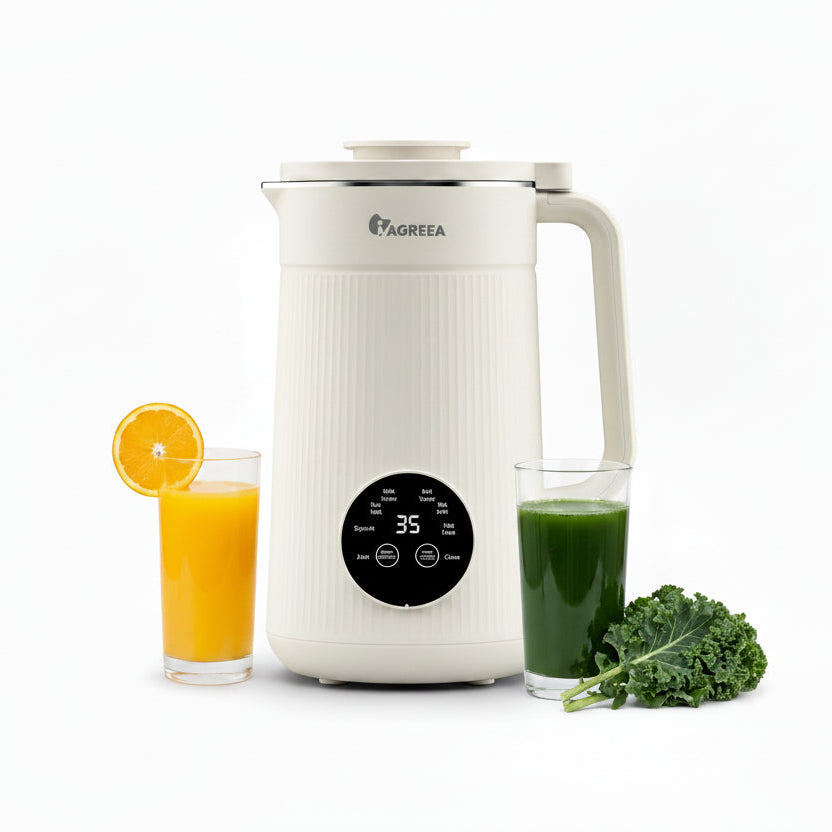 Nut Milk Maker Machine, 35oz Soy/Almond/Oat Milk/Juice Maker, White | 12H Delay, 2H Preservation, 8 Programs, BPA-Free, Self-Cleaning, Suitable for 4-5 People, 10 Stainless Steel Blade