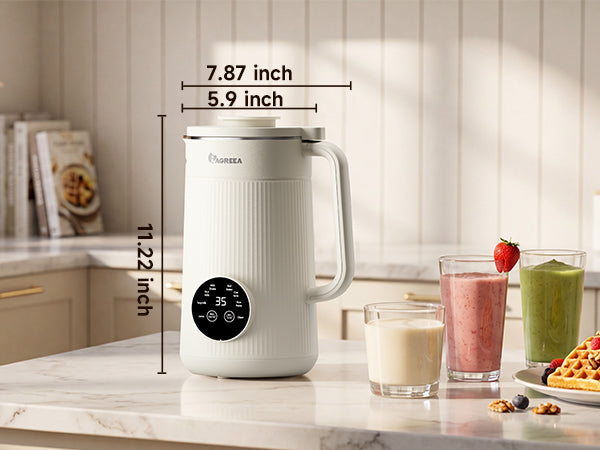 Nut Milk Maker Machine, 35oz Soy/Almond/Oat Milk/Juice Maker, White | 12H Delay, 2H Preservation, 8 Programs, BPA-Free, Self-Cleaning, Suitable for 4-5 People, 10 Stainless Steel Blade