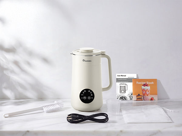 Nut Milk Maker Machine, 35oz Soy/Almond/Oat Milk/Juice Maker, White | 12H Delay, 2H Preservation, 8 Programs, BPA-Free, Self-Cleaning, Suitable for 4-5 People, 10 Stainless Steel Blade