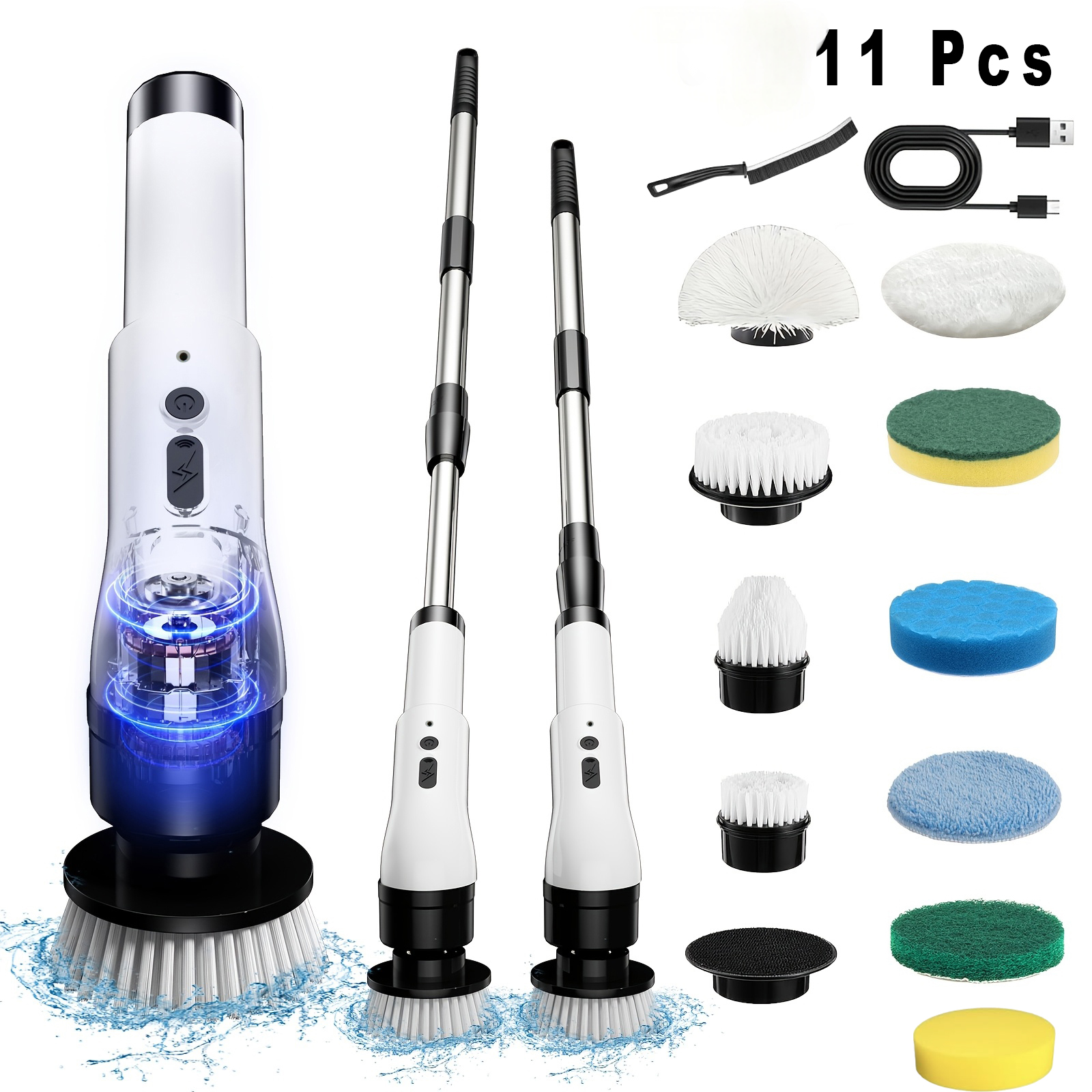 IAGREEA Electric Spin Scrubber for Cleaning Bathroom: Cordless Power Shower Scrubber - Electric Cleaning Brush for Tile Tub