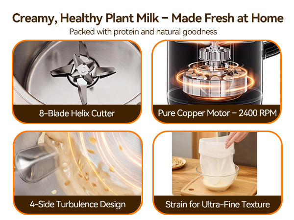 IAGREEA 10-in-1 Nut Milk Maker Machine, 42oz Soy Milk Blender | Large Capacity, No Soak/12H Delay/2H Keep Warm for Homemade Almond/Oat, Juice, Plant-Based & Dairy Free for Family & Party