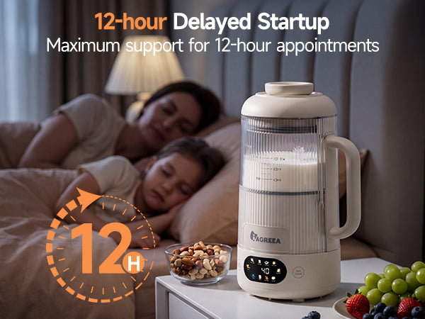 IAGREEA 35oz Glass Nut Milk Maker Machine, 10 in 1 Noise Reducing Soy Maker | 12H Delay, 6H Keep Warm, BPA-Free, Self-Cleaning, Soundproof Cover, 8 Blades, Almond/Oat Milk/Juice