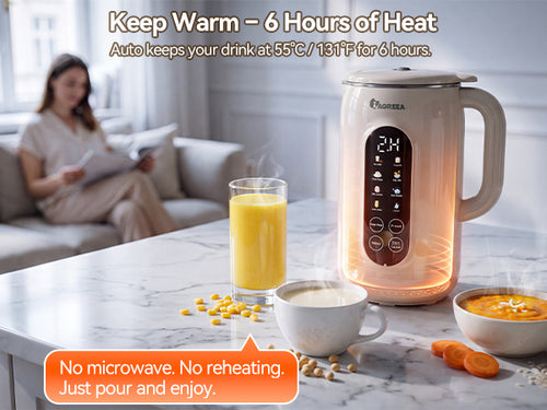 IAGREEA 10-in-1 Nut Milk Maker Machine, 42oz Soy Milk Blender | Large Capacity, No Soak/12H Delay/2H Keep Warm for Homemade Almond/Oat, Juice, Plant-Based & Dairy Free for Family & Party