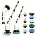 IAGREEA Electric Spin Scrubber- Ditch the Scrubbing! Long Handle Shower Scrubber with 9 Replaceable Heads - 2 Speed Cordless Brush Ensures Long Battery Life, Modern Design