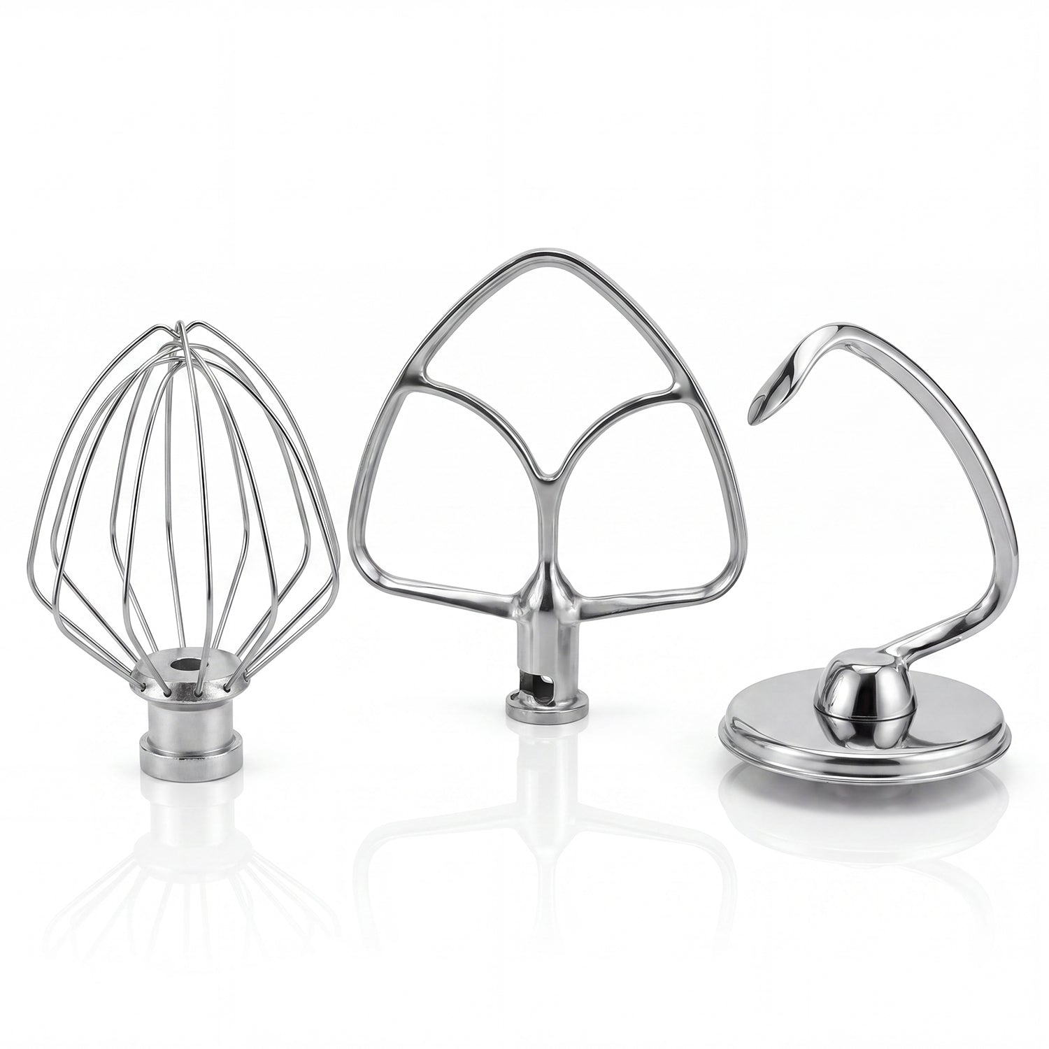 IAGREEA Stainless Steel 3 Pieces For Classic Attachments 4.5-5QT Tilt-Head Stand Mixers, K45WW Wire Whip/ K45DH Dough Hook /K45B Flat Beater for Mixer Accessories Replacement, Heavy Duty