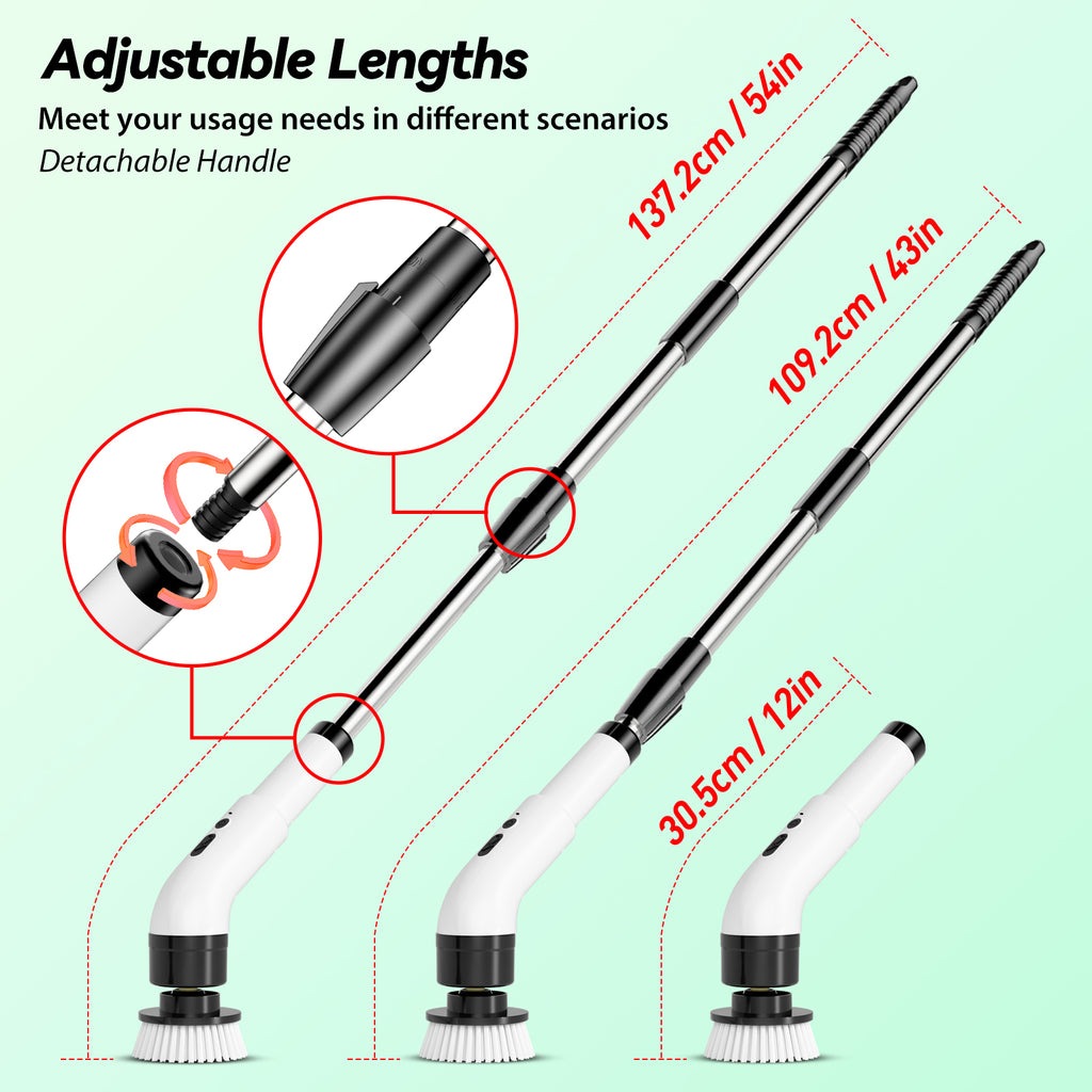 IAGREEA Electric Spin Scrubber for Cleaning Bathroom: Cordless Power Shower Scrubber - Electric Cleaning Brush for Tile Tub