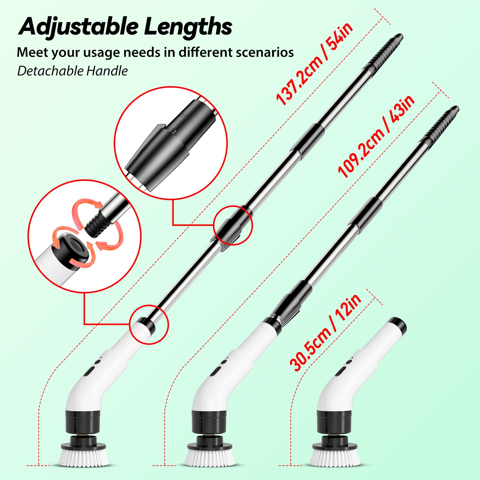 IAGREEA Electric Spin Scrubber for Cleaning Bathroom: Cordless Power Shower Scrubber - Electric Cleaning Brush for Tile Tub