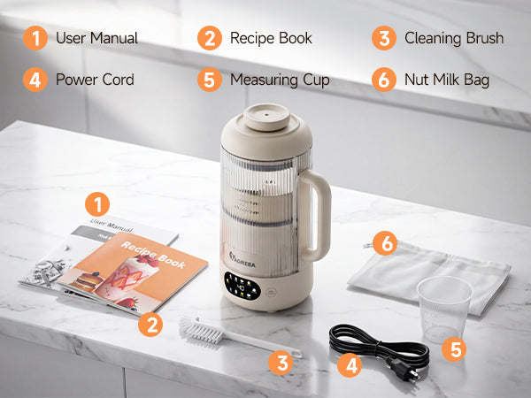 IAGREEA 35oz Glass Nut Milk Maker Machine, 10 in 1 Noise Reducing Soy Maker | 12H Delay, 6H Keep Warm, BPA-Free, Self-Cleaning, Soundproof Cover, 8 Blades, Almond/Oat Milk/Juice