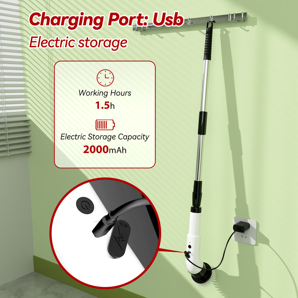 IAGREEA Electric Spin Scrubber for Cleaning Bathroom: Cordless Power Shower Scrubber - Electric Cleaning Brush for Tile Tub