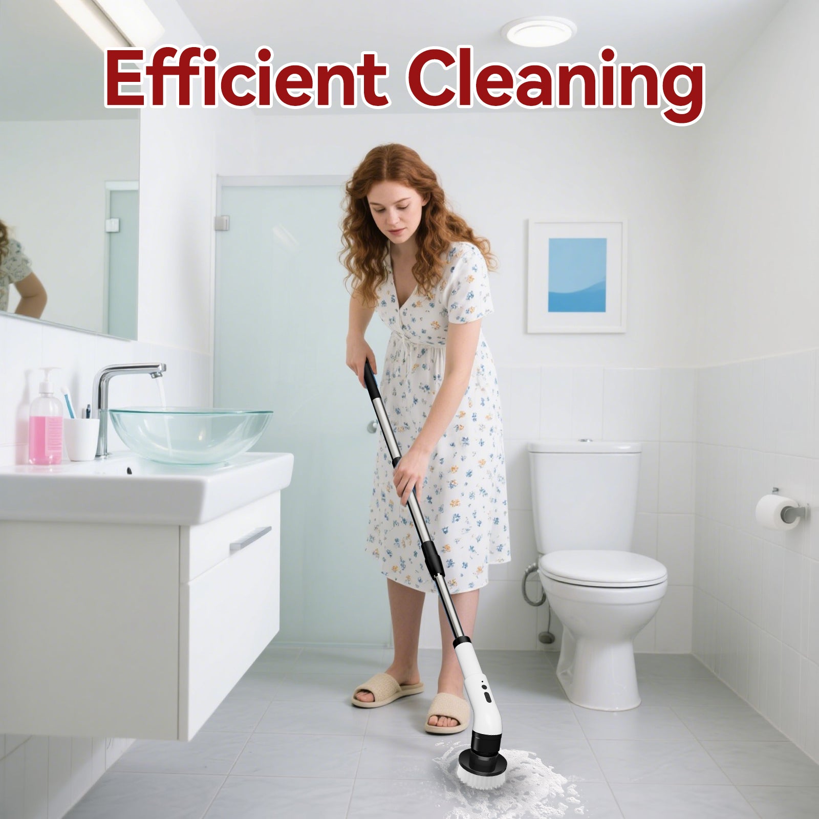 IAGREEA Electric Spin Scrubber for Cleaning Bathroom: Cordless Power Shower Scrubber - Electric Cleaning Brush for Tile Tub