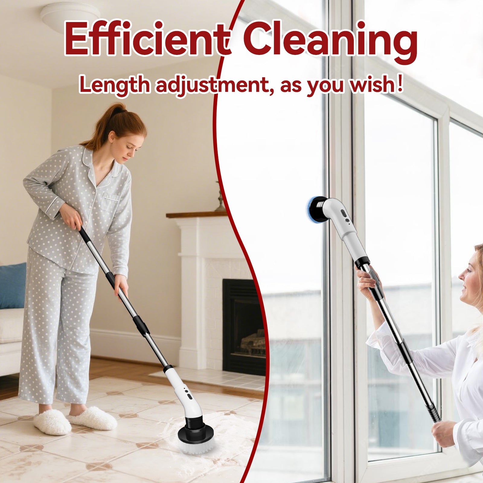 IAGREEA Electric Spin Scrubber for Cleaning Bathroom: Cordless Power Shower Scrubber - Electric Cleaning Brush for Tile Tub