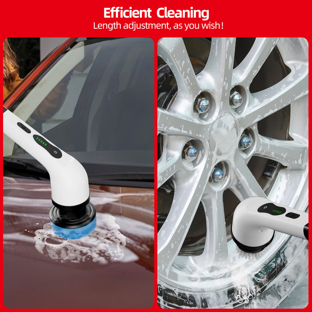 IAGREEA Electric Spin Scrubber, Bathroom Shower Cleaning Brush with Long Handle | 8 Brush Heads, 90Min Runtime, 54 Inch Long Handle, IPX7 Waterproof, 2 Speed Adjusting for Bathroom Cleaner