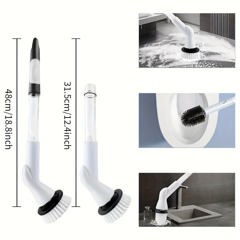 IAGREEA Cordless Electric Spin Scrubber with Built‑in Liquid Storage Bottle, 2‑Speed Rechargeable Power Cleaning Brush, 8 Replaceable Brush Heads for Bathroom Bathtub Tile Floor Kitchen Stove Car Household Cleaning