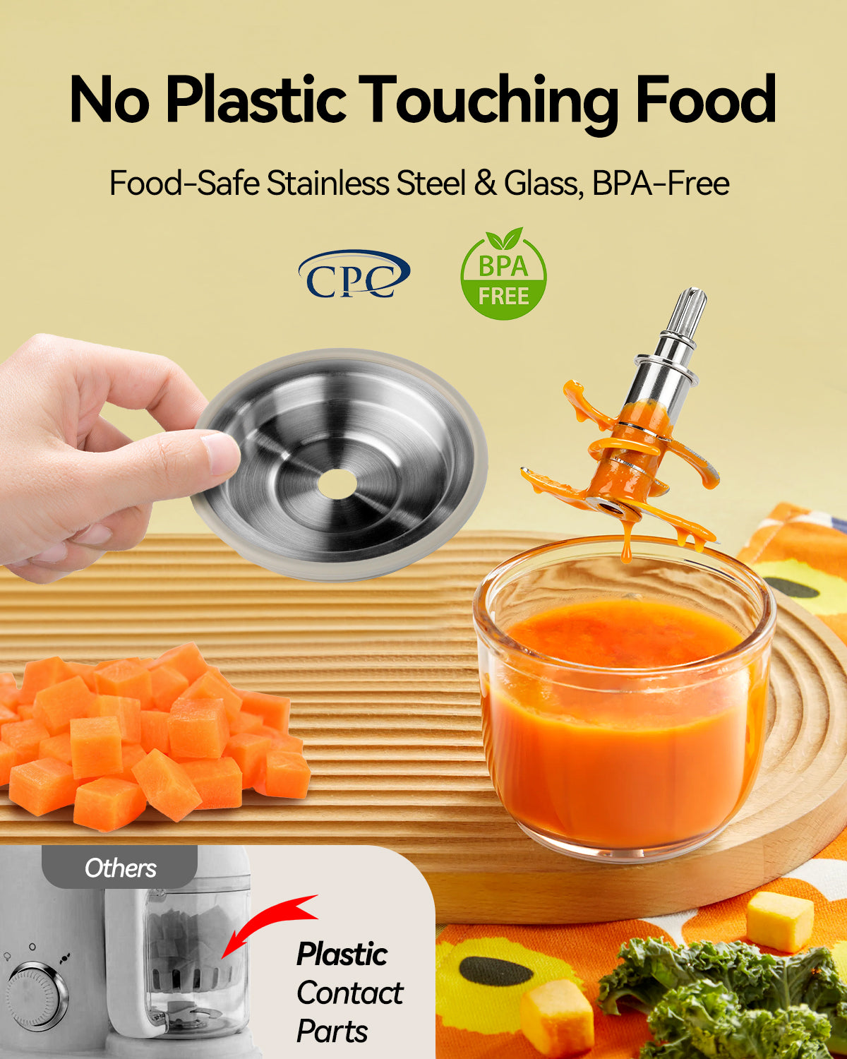 IAGREEA Baby Food Maker, 9-IN-1 Glass Baby Food Processor with Steamer | 3 Age Group Options, One Step Auto Cooking, BPA-Free, No Contact with Plastic, Manual Mode, Stainless Steel and Glass