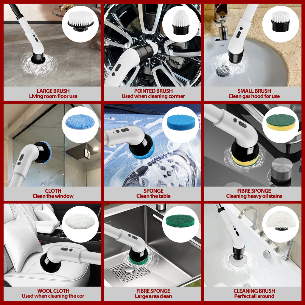 IAGREEA Electric Spin Scrubber for Cleaning Bathroom: Cordless Power Shower Scrubber - Electric Cleaning Brush for Tile Tub
