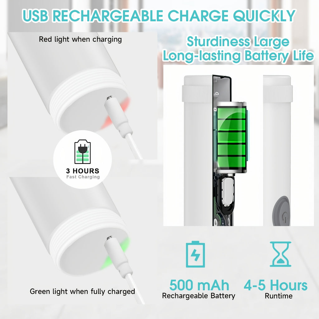 IAGREEA Handheld Electric Spin Scrubber, USB Rechargeable Cordless Power Cleaning Brush with 6 Replaceable Brush Heads & Adhesive Hook, Portable Lightweight Shower Scrubber for Bathroom, Bathtub, Sink, Stove, Tile, Car