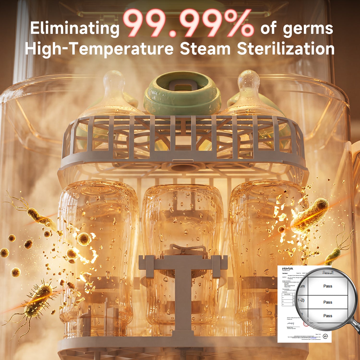 IAGREEA Baby Bottle Washer, 4-in-1 Cleaning Machine Fit 8 Bottles Pump Parts & Baby Essentials Cleaning/Storage/Dry, 30 Spray Holes, Visualized Water Tank, BPA Free, No Hand Washing Required