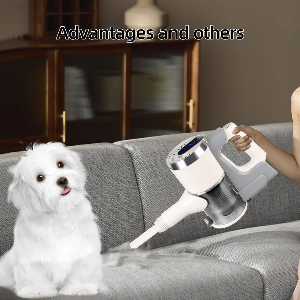 IAGREEA Cordless Stick Vacuum Cleaner, 2‑Suction‑Mode Rechargeable Handheld Vacuum with Digital Display, Detachable 2000mAh Battery Up to 45 Mins Runtime, 180° Rotatable Floor Head for Hard Floor Carpet Pet Hair Home & Car Cleaning
