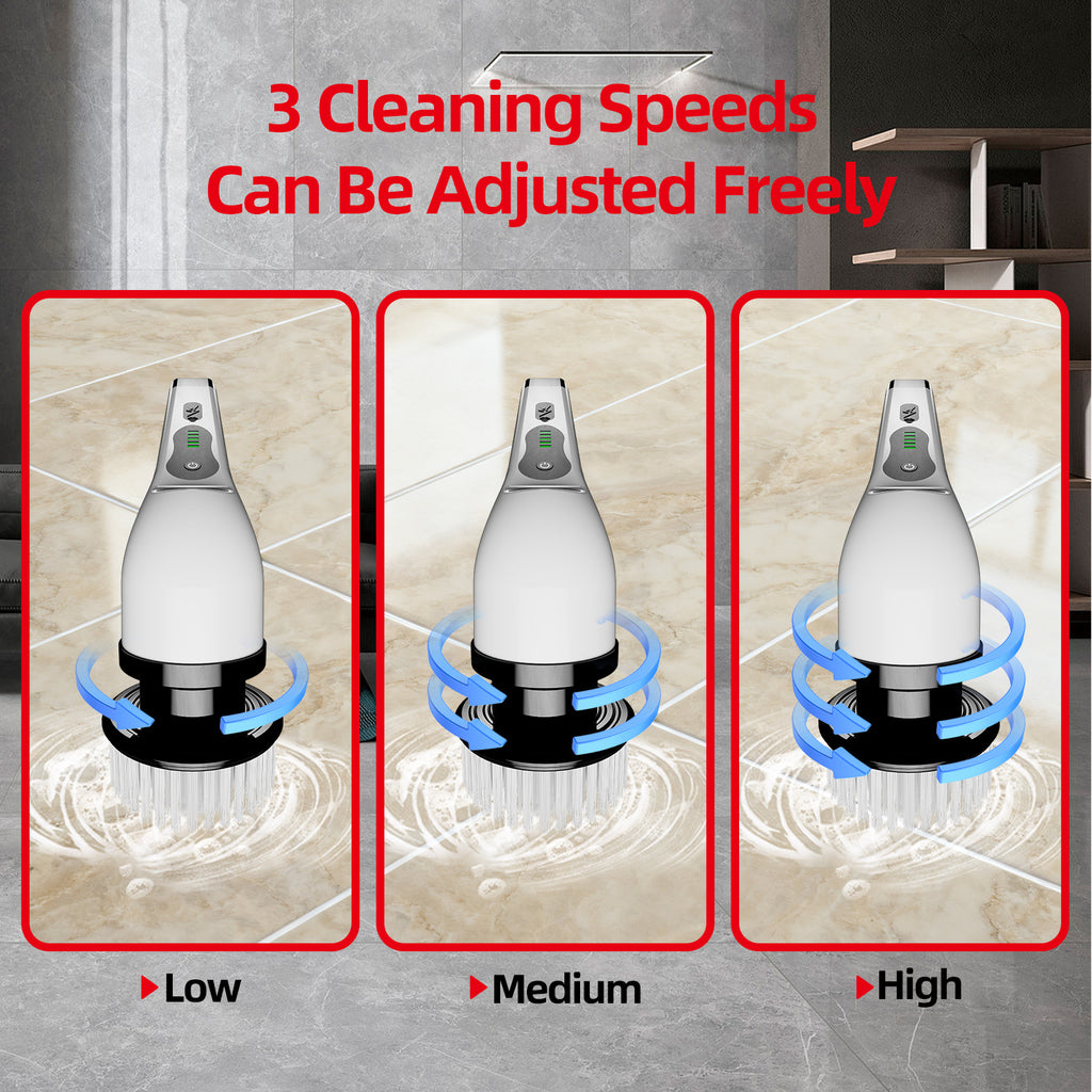 IAGREEA Electric Spin Scrubber, Bathroom Shower Cleaning Brush with Long Handle | 8 Brush Heads, 90Min Runtime, 54 Inch Long Handle, IPX7 Waterproof, 2 Speed Adjusting for Bathroom Cleaner