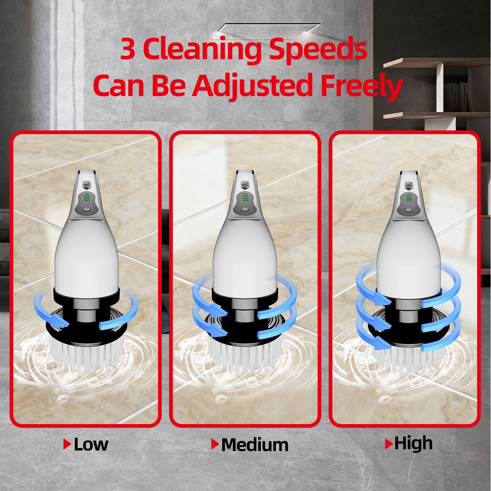 IAGREEA Electric Spin Scrubber, Bathroom Shower Cleaning Brush with Long Handle | 8 Brush Heads, 90Min Runtime, 54 Inch Long Handle, IPX7 Waterproof, 2 Speed Adjusting for Bathroom Cleaner