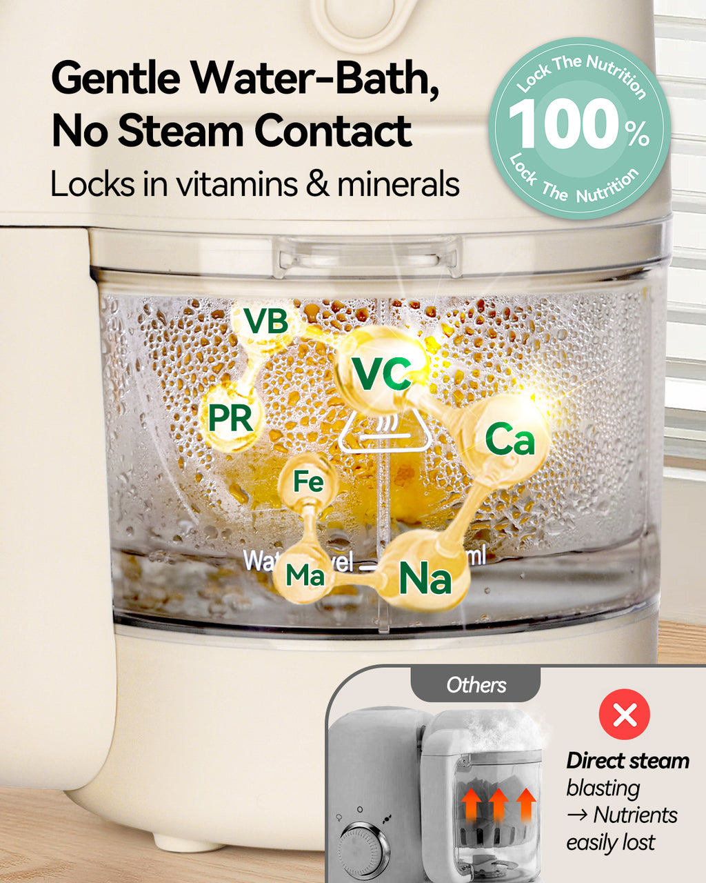 IAGREEA Baby Food Maker, 9-IN-1 Glass Baby Food Processor with Steamer | 3 Age Group Options, One Step Auto Cooking, BPA-Free, No Contact with Plastic, Manual Mode, Stainless Steel and Glass