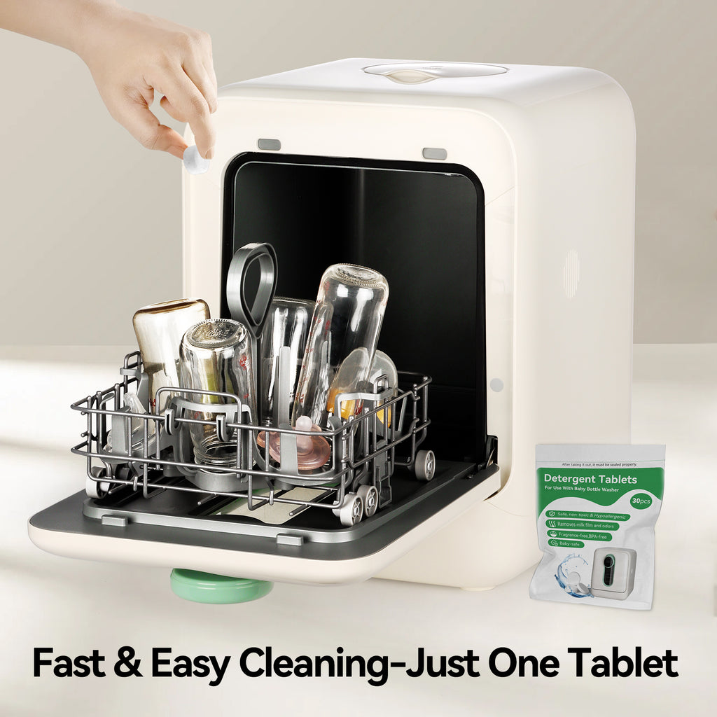 IAGREEA 150 PCS Detergent Washing Tablets, Bottle Washer Tablets for Baby Brezza, GROWNSY, Momcozy Bottle Washers, Natural Formula, Highly Effective Cleaning, Efficiency Removes Milk Residue & Odor