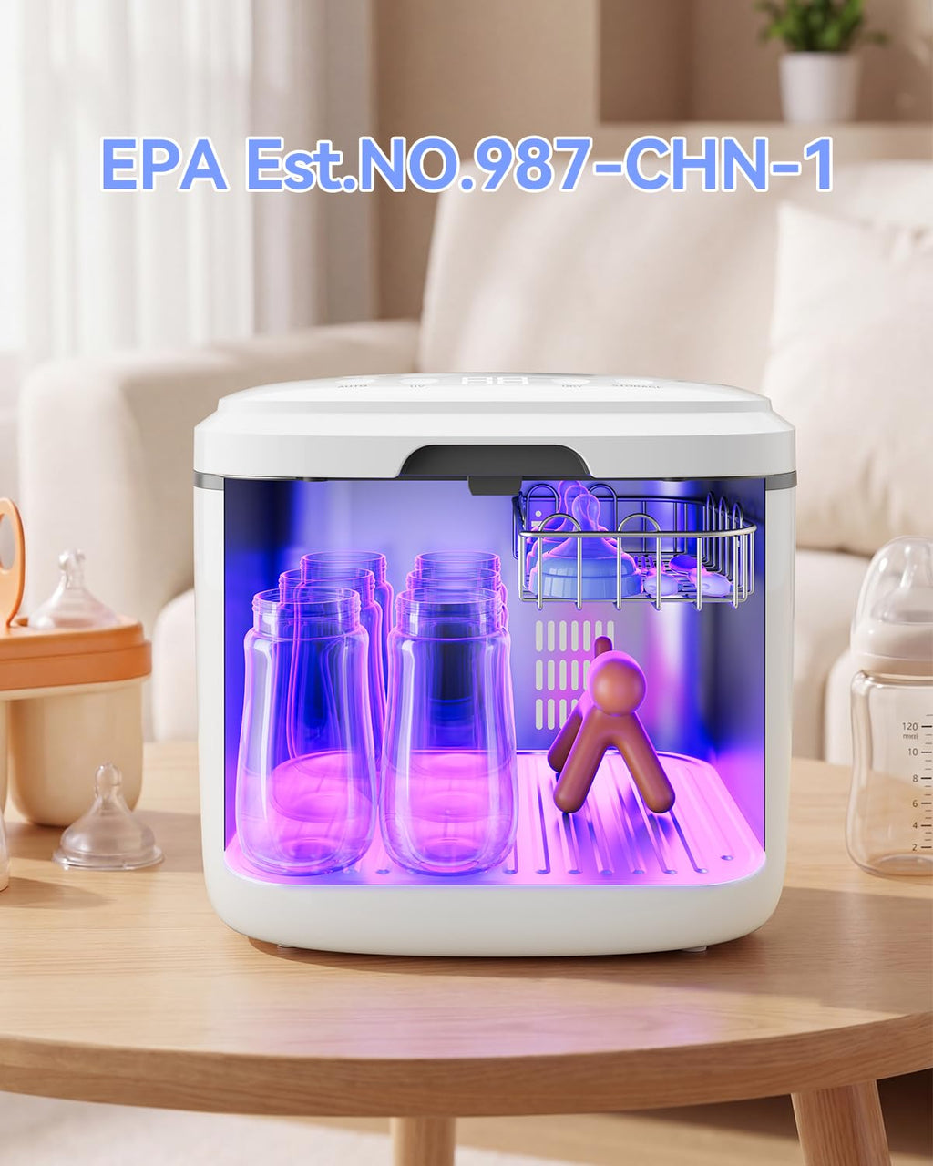 IAGREEA UV Cleaning and Dryer, 4 in 1 UV Box with 2 Fluorescent Tubes | 10L Countertop Sanitizer, 360° Coverage, Touch Controls, Suitable for Toys/Toothbrushes/Keys/Other Household Items