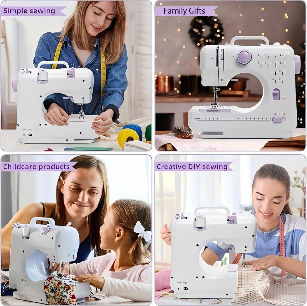IAGREEA Beginner Sewing Machine, 12 Built-in Stitches with Foot Pedal, 2-Speed Control, Portable Mini Sewing Machine for Home Travel Use & Sewing Enthusiasts