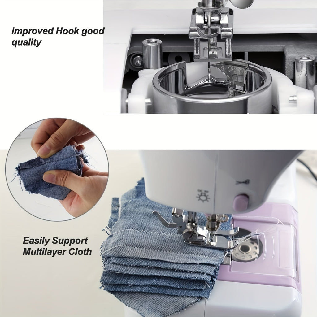 IAGREEA Beginner Sewing Machine, 12 Built-in Stitches with Foot Pedal, 2-Speed Control, Portable Mini Sewing Machine for Home Travel Use & Sewing Enthusiasts