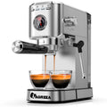 IAGREEA 20Bar Professional Espresso Machine with Pressure Gauge, Steam Wand & Cup Warmer Tray, Single/Double Shot Coffee Maker, 1.1L Removable Water Tank, Stainless Steel Compact Coffee Machine for Home Latte Cappuccino Americano