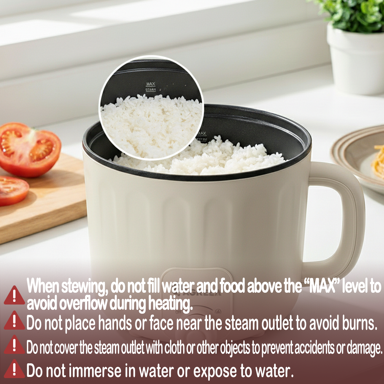IAGREEA 1.6L Mini Electric Cooking Pot - 600W Portable Non-Stick Multi-Function Cooker with Auto Shut-Off & Overheat Protection, Compact Ramen & Shabu-Shabu Kettle for Dorms, Small Apartments, Travel & Camping - Fast Boil