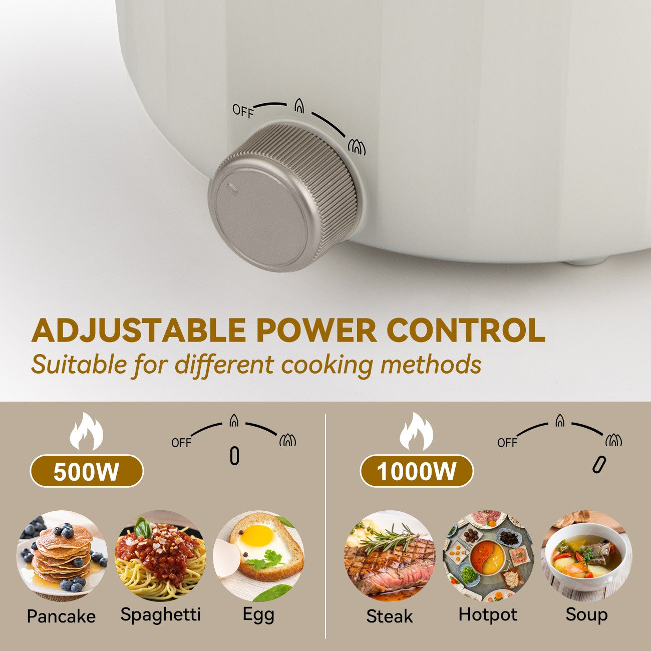 IAGREEA Slow Cooker, 2.6 L 1000 W Small Crock Pot with Steamer, 2 Heat Manual Control Slow Cooker, Non-Stick Electric Pot for Raman, Soup, Noodles, Steak, Oatmeal, Rapid, with Temperature control
