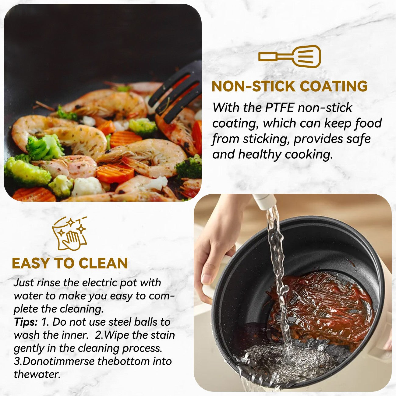 IAGREEA Slow Cooker, 2.6 L 1000 W Small Crock Pot with Steamer, 2 Heat Manual Control Slow Cooker, Non-Stick Electric Pot for Raman, Soup, Noodles, Steak, Oatmeal, Rapid, with Temperature control