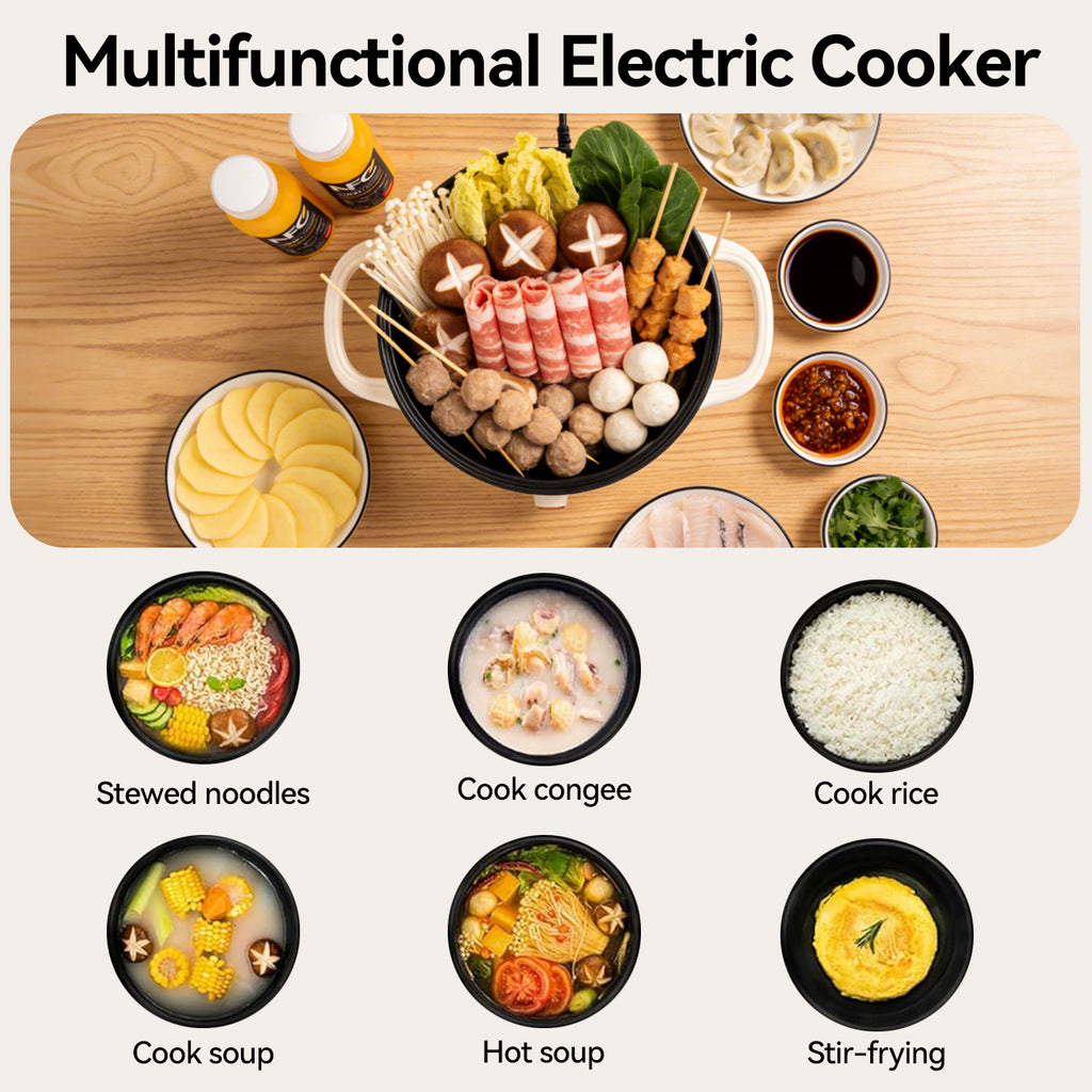 IAGREEA Slow Cooker, 2.6 L 1000 W Small Crock Pot with Steamer, 2 Heat Manual Control Slow Cooker, Non-Stick Electric Pot for Raman, Soup, Noodles, Steak, Oatmeal, Rapid, with Temperature control