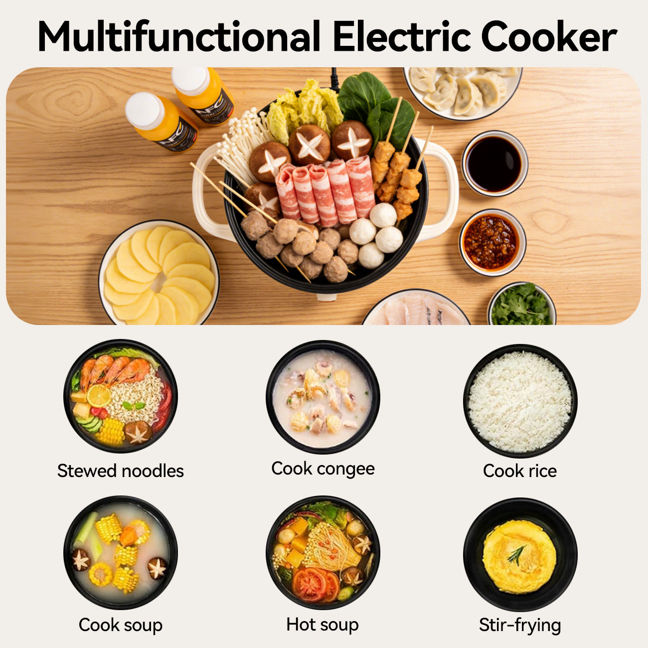 IAGREEA Slow Cooker, 2.6 L 1000 W Small Crock Pot with Steamer, 2 Heat Manual Control Slow Cooker, Non-Stick Electric Pot for Raman, Soup, Noodles, Steak, Oatmeal, Rapid, with Temperature control