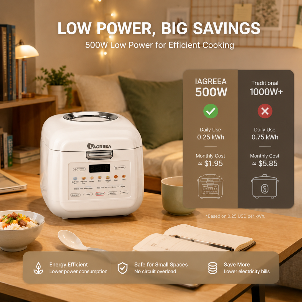 IAGREEA Mini Visible Rice Cooker, 2L (4-Cup), with Visual Window, Steamer and Warmer, Fuzzy Logic, One-Touch Cooking, 24-Hour Delay Timer, Auto Keep Warm, White HK-MD2