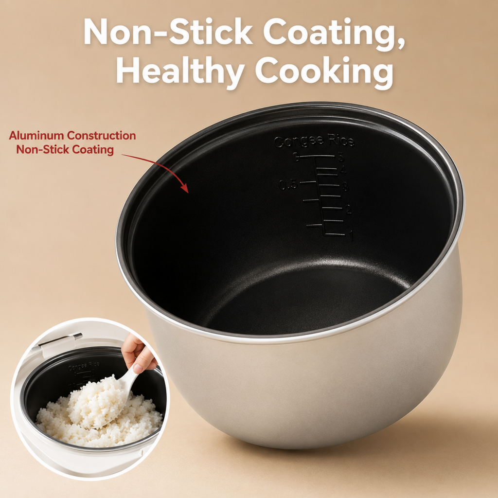 IAGREEA Mini Visible Rice Cooker, 2L (4-Cup), with Visual Window, Steamer and Warmer, Fuzzy Logic, One-Touch Cooking, 24-Hour Delay Timer, Auto Keep Warm, White HK-MD2