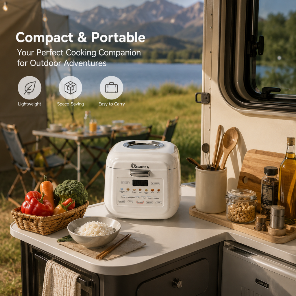 IAGREEA Mini Visible Rice Cooker, 2L (4-Cup), with Visual Window, Steamer and Warmer, Fuzzy Logic, One-Touch Cooking, 24-Hour Delay Timer, Auto Keep Warm, White HK-MD2