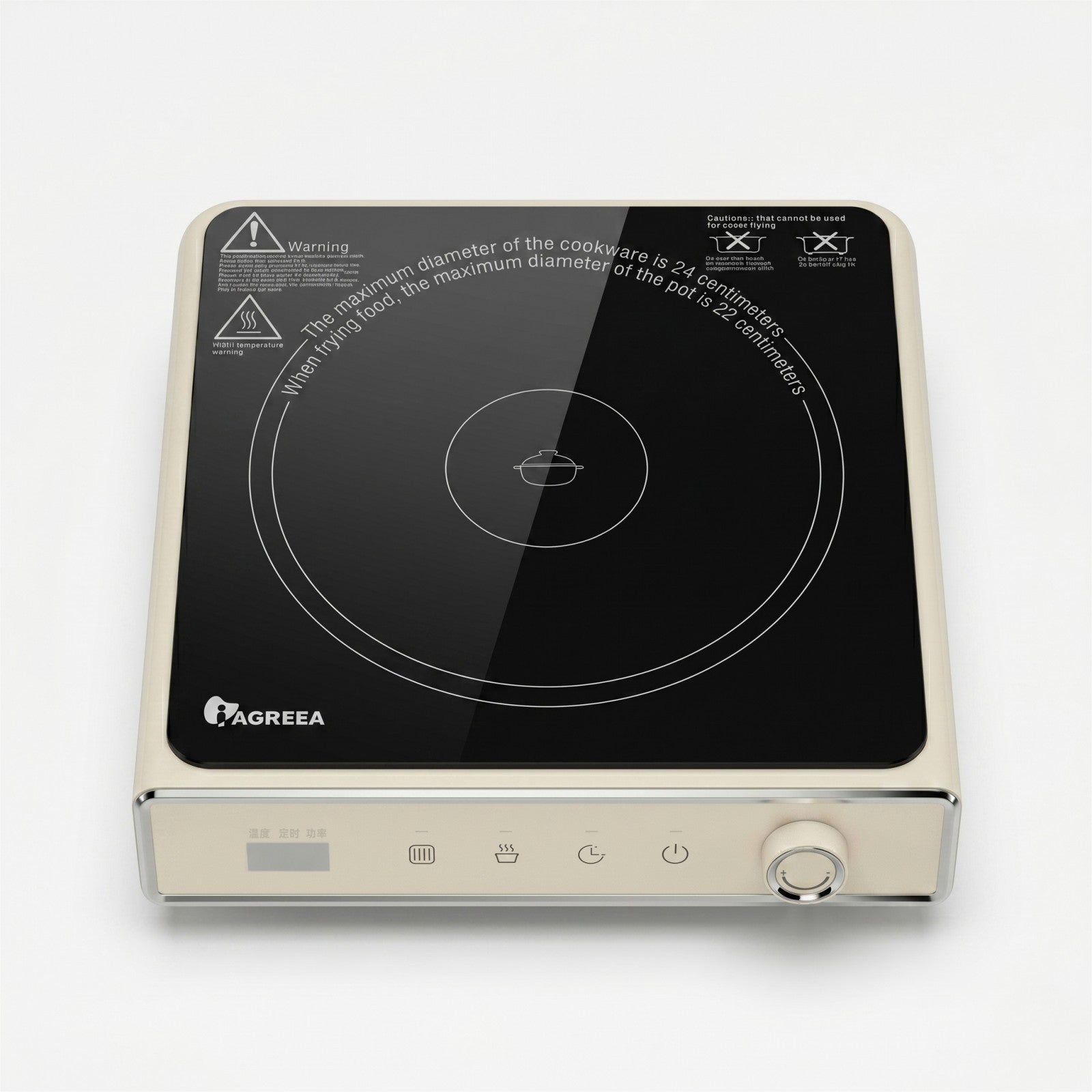 IAGREEA 2000W Electric Ceramic Cooker, Portable Hot Plate with 8 Temperature & 8 Power Levels, 180 Min Timer & 1 Hour Auto Shut Off, Countertop Single Burner for All Cookware, Easy Clean, Ideal for Kitchen Dorm RV Camping DF200-DTL2520