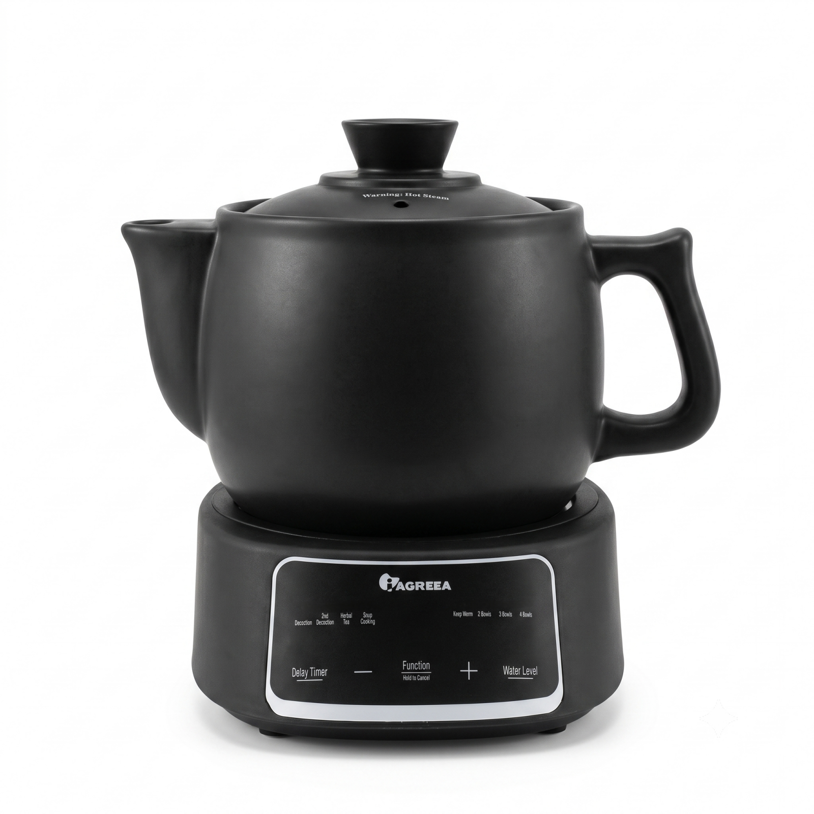 IAGREEA 3.5L Split Electric Herbal Decoction Pot, 600W Food-Grade Glazed Ceramic Herbal Medicine Cooker with 24H Delay Timer, Auto Keep Warm & 2nd Decoction Function, Segmented Boil & Simmer Heating, 4 Preset Modes for Herbal Tea