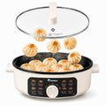 IAGREEA Multifunctional Electric Hot Pot 3.5L Large Capacity 1500W Fast Heating Non-Stick Electric Skillet with 3 Adjustable Heat Levels, 8 Cooking Presets, 60mm Deep Pan for Pan-Fry, Steam, Hot Pot, Steak, Dumplings