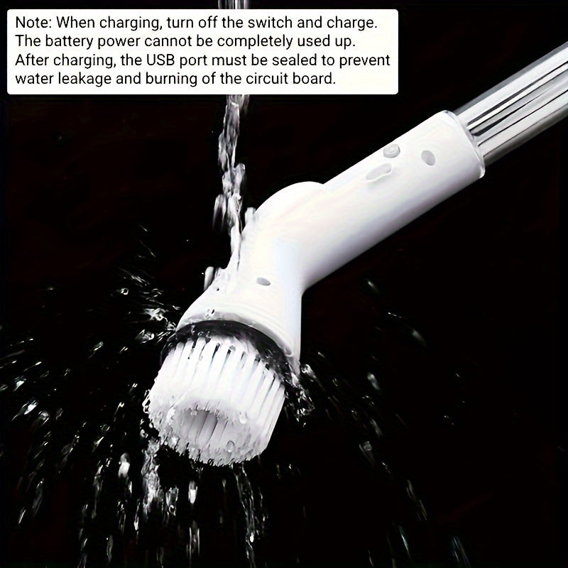 IAGREEA Cordless Electric Spin Scrubber with Built‑in Liquid Storage Bottle, 2‑Speed Rechargeable Power Cleaning Brush, 8 Replaceable Brush Heads for Bathroom Bathtub Tile Floor Kitchen Stove Car Household Cleaning