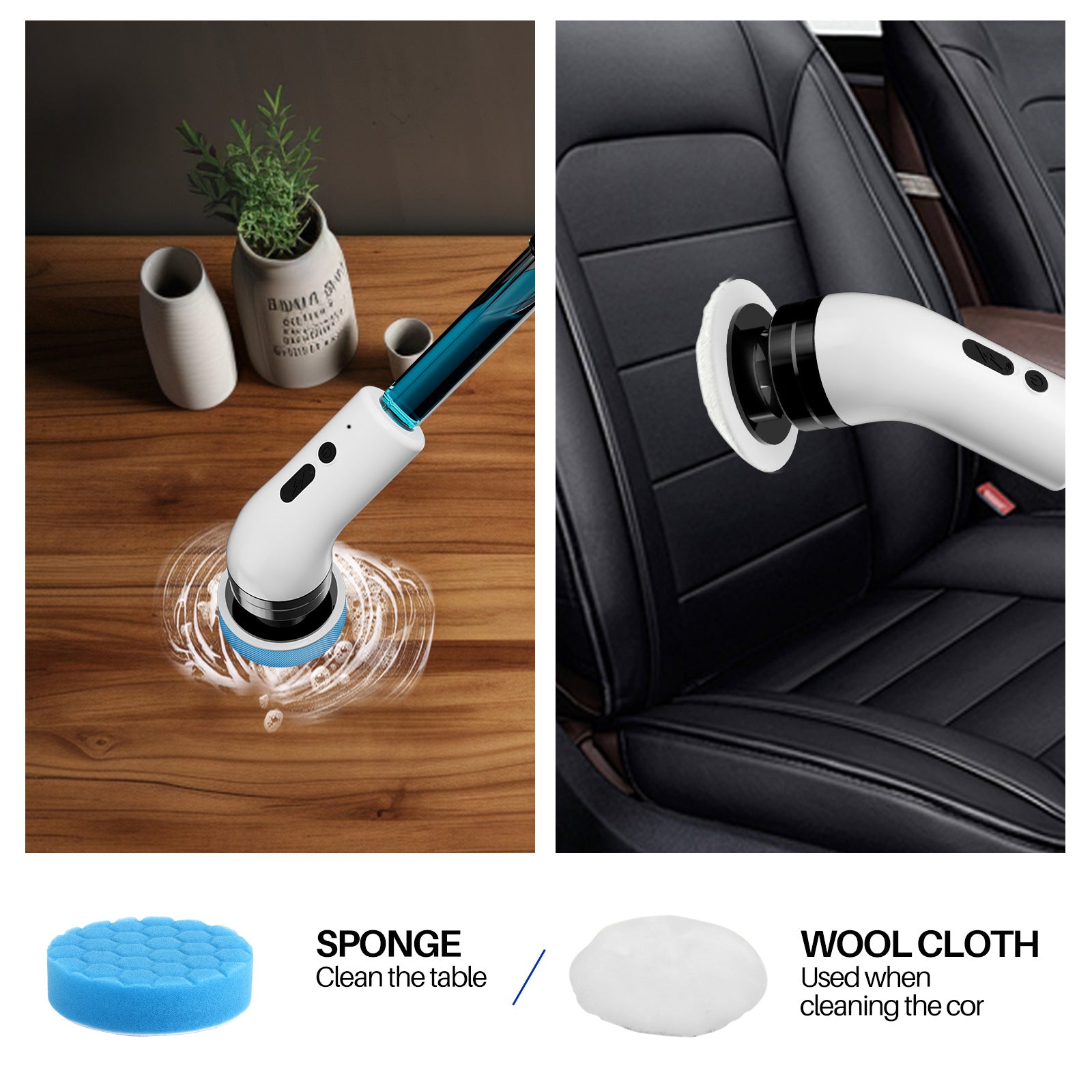 IAGREEA Electric Spin Scrubber with Built‑in Detergent Container, Cordless Rechargeable Cleaning Brush 2 Speed 170‑200RPM, 8 Replaceable Brush Heads, 1500mAh Battery for Bathroom Bathtub Tile Floor Kitchen Stove Car Cleaning