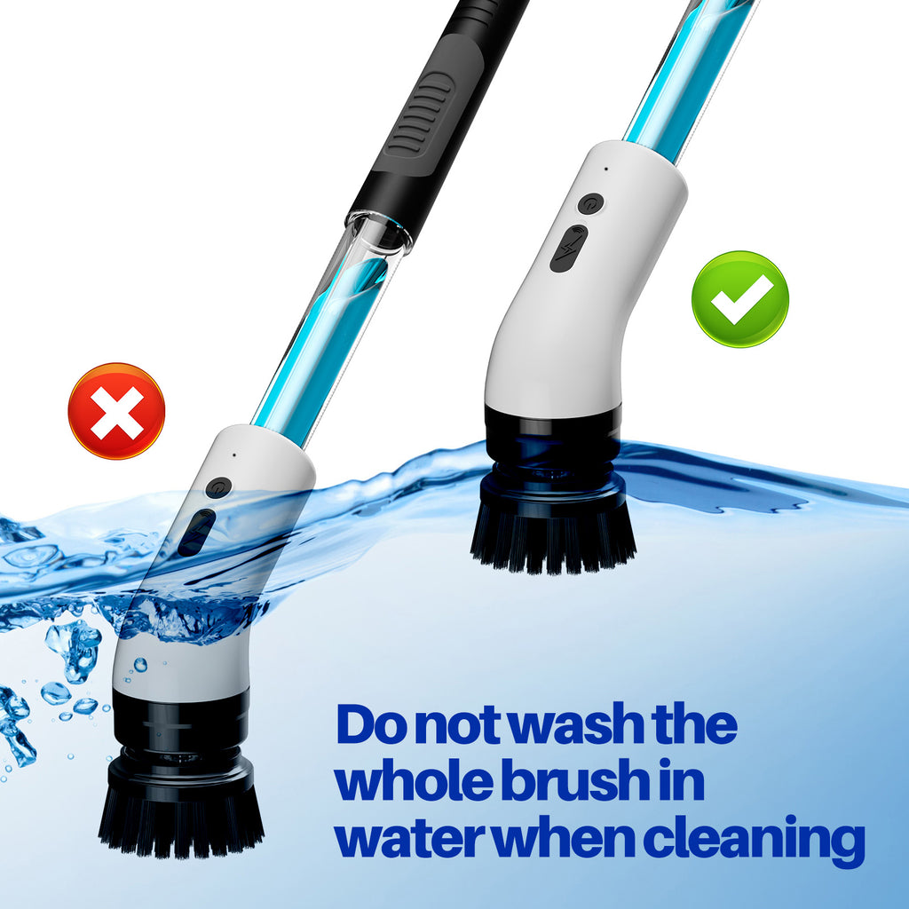 IAGREEA Electric Spin Scrubber with Built‑in Detergent Container, Cordless Rechargeable Cleaning Brush 2 Speed 170‑200RPM, 8 Replaceable Brush Heads, 1500mAh Battery for Bathroom Bathtub Tile Floor Kitchen Stove Car Cleaning
