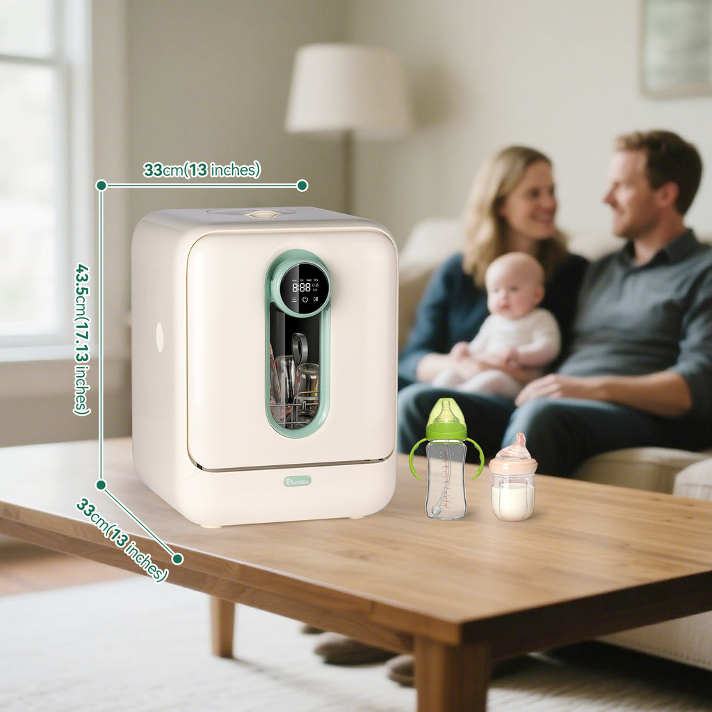 Baby Bottle Washer, All-in-One Sterilizer and Dryer for Bottles Nozzles on Top and Bottom, UV Sterilizer, Pump Parts & Baby Essentials, Replaces Hand Washing, BPA-Free, 72-Hour Storage